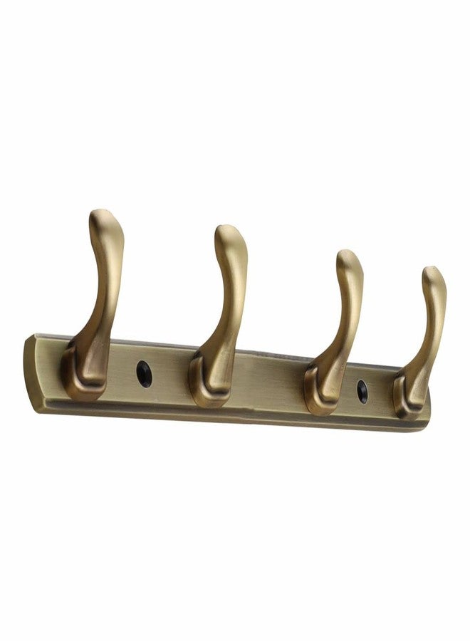 FERIO Zinc 4 Pin Hook Cloth Hanger Door Wall Hooks Rail for Hanging Clothes, Bathroom Cloth Hooks Hanger Door Wall Bedroom Bathroom Robe Hook (Pack of 1, 4 Hook, Brass Antique) - Image 3